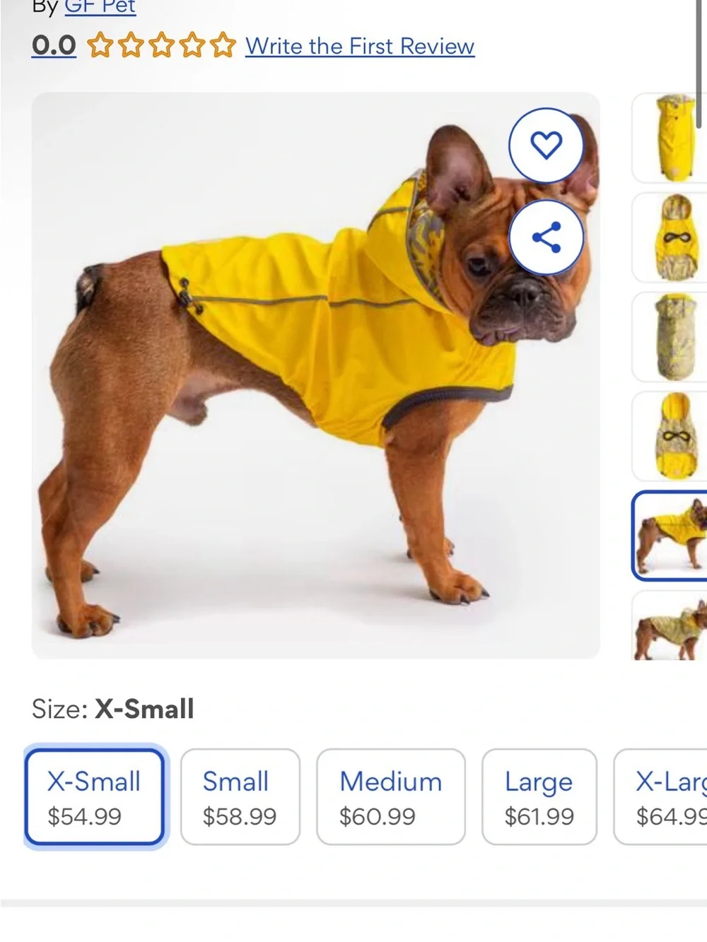 GF Pet Teal Reversible Dog Raincoat NWT